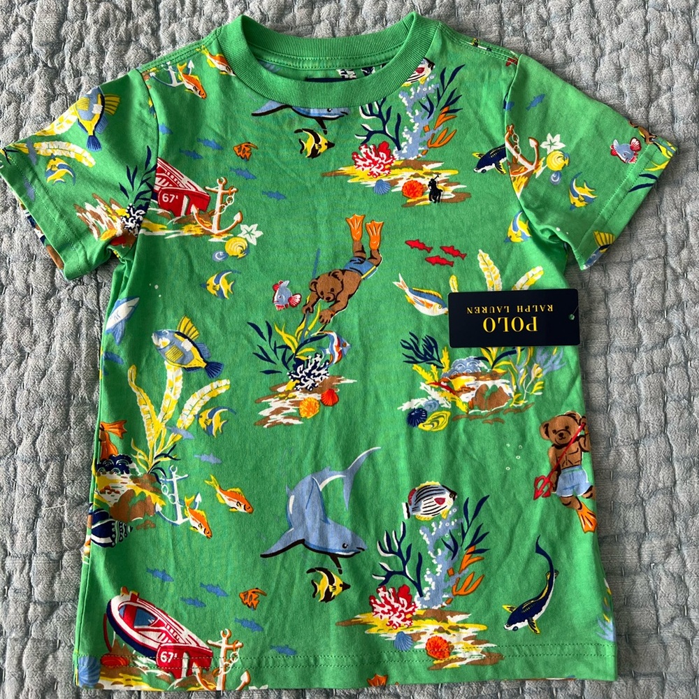 Polo by Ralph Lauren Kids Ocean Adventure Green Tee